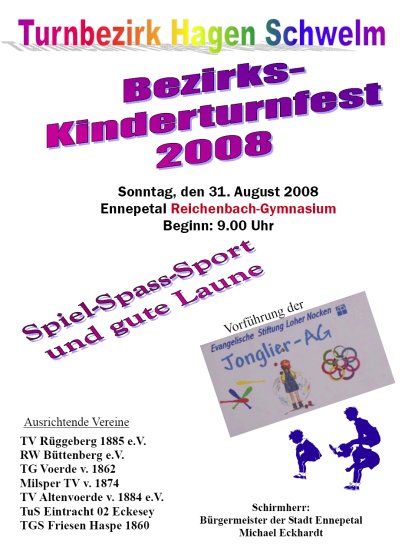 2008 Bezirkskinderturnfest Plakat
